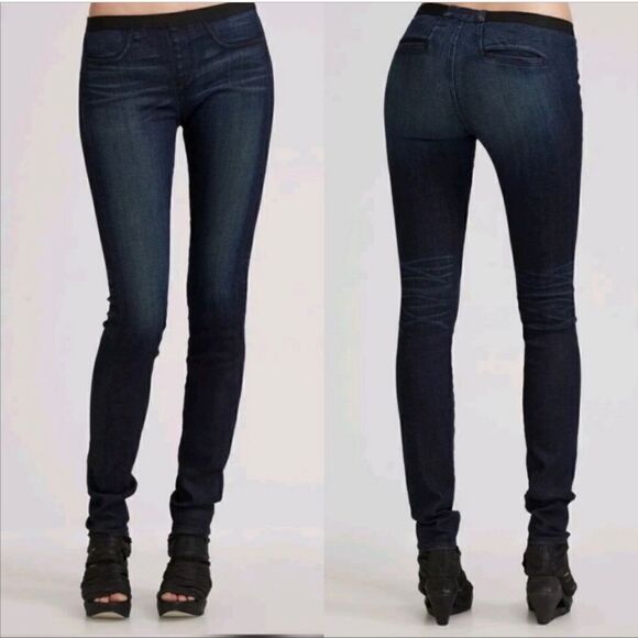 Helmut Lang Mortar Wash Denim Skinny Pull On Jean Legging 24x34 - Picture 1 of 11